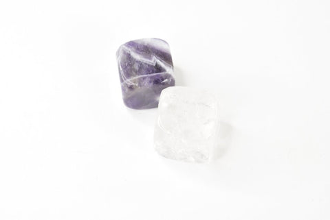 Amethyst and quartz crystal cubes