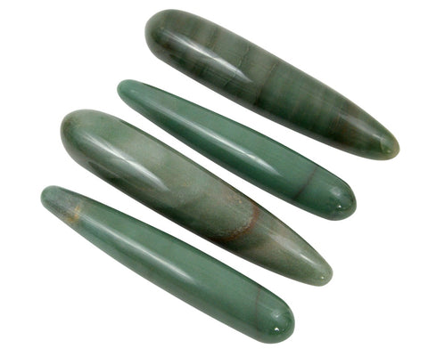 Green Aventurine Straight Yoni Wands - GIA Certified