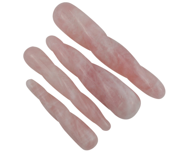 Rose Quartz Twisted Yoni Wand - GIA Certified