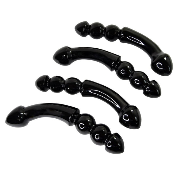 Obsidian beaded curved crystal sex toys wholesale