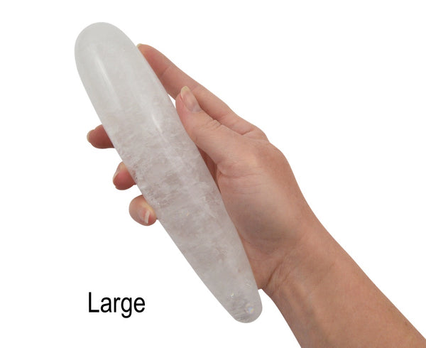 Large yoni wands clear quartz 