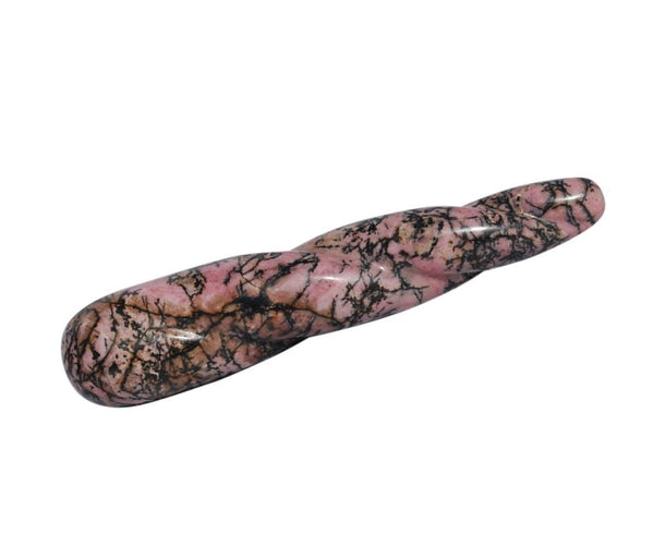 Rhodonite Twisted Yoni Wand - GIA Certified