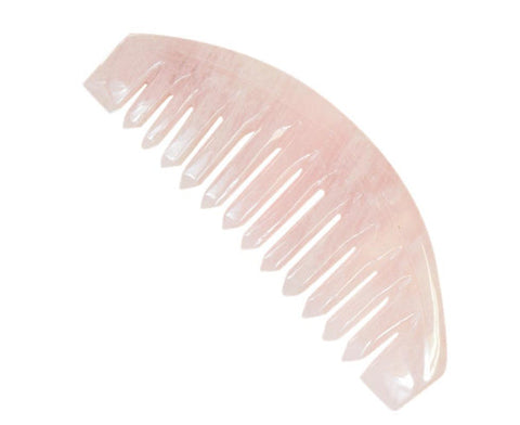 Rose Quartz Crystal Comb | Round